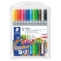 ESTUCHE CART&Oacute;N CON 12 ROTULADORES DOBLE PUNTA COLORES NE&Oacute;N STAEDTLER 3200 C12 (Espera 4 dias)